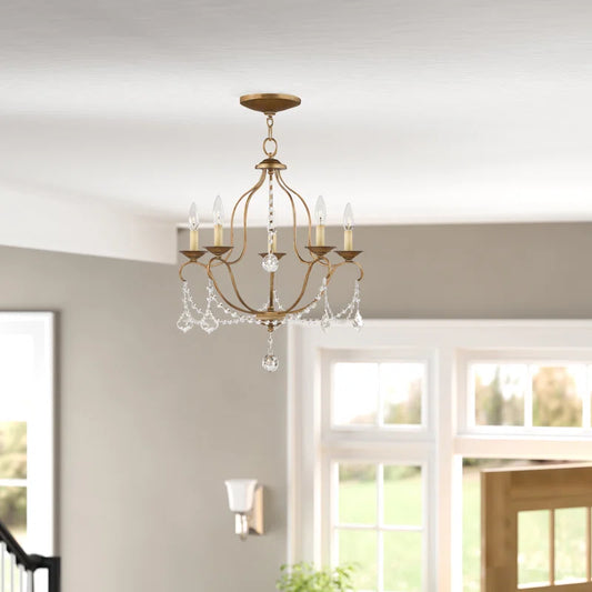 Cottage Charm 5-Light Crystal Candle Chandelier