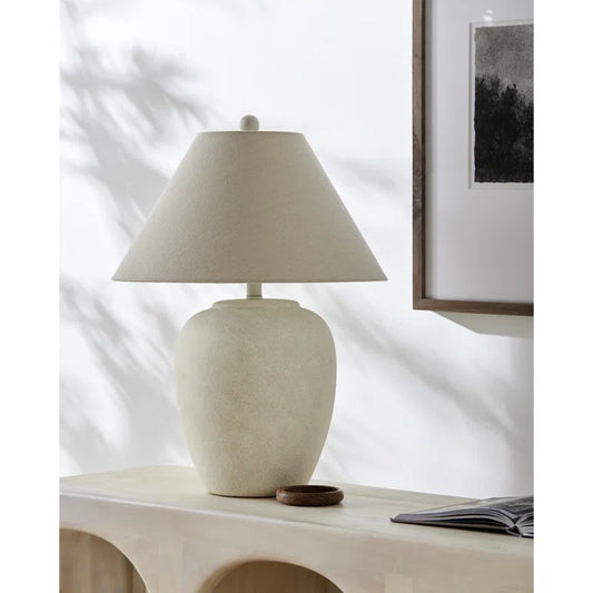 Modern Rustic White Ceramic Table Lamp