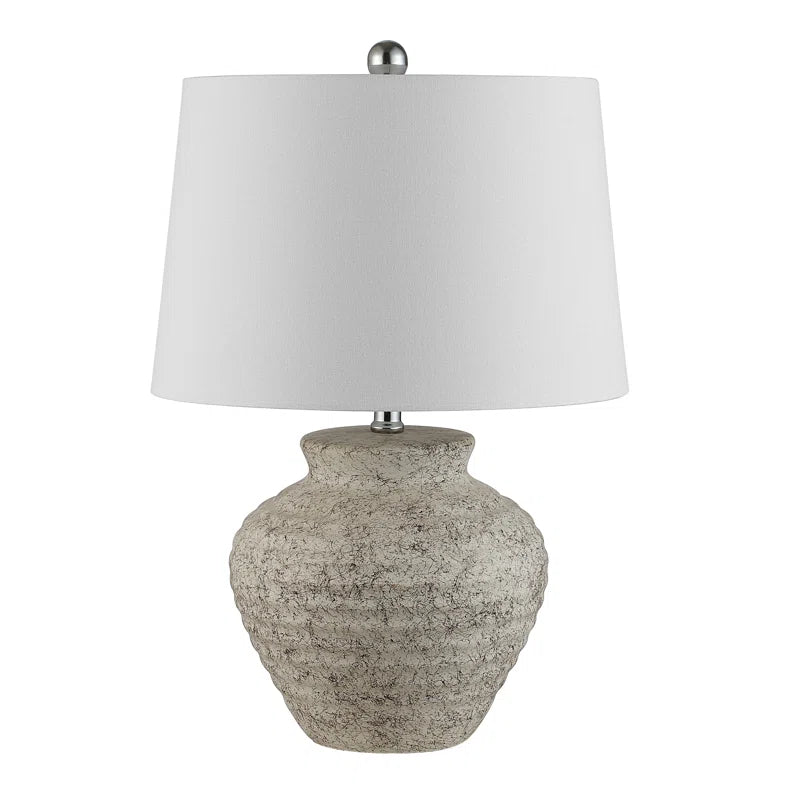Ancient Greek-Inspired Distressed Ceramic Table Lamp