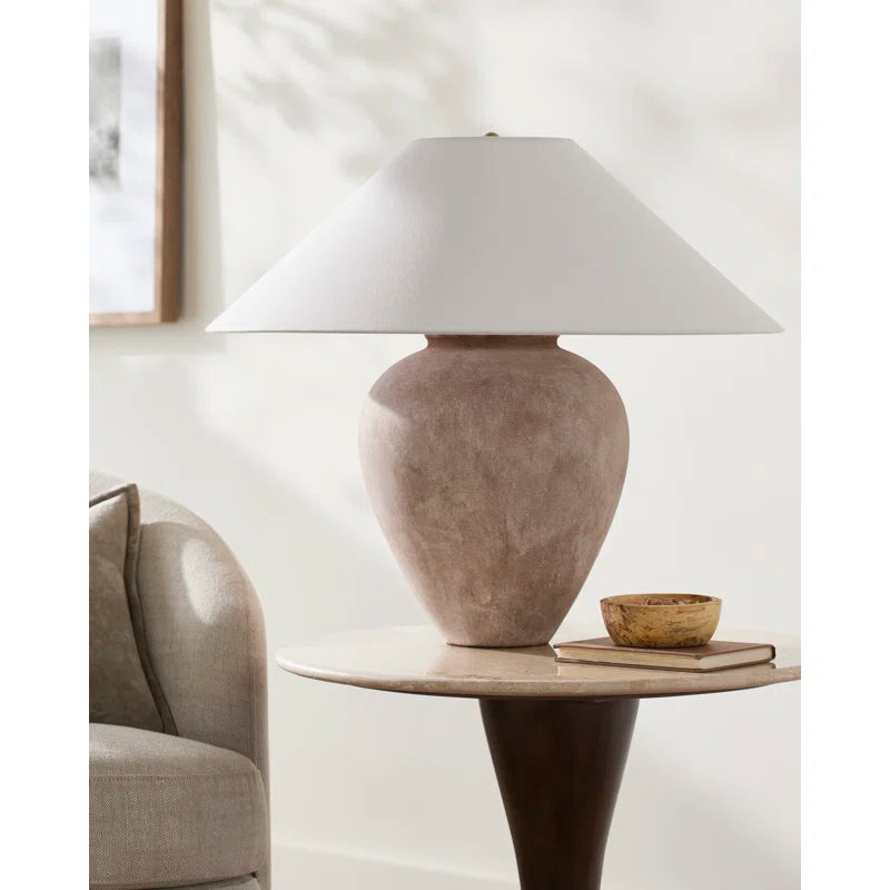 Classic Modern Ceramic Table Lamp With Linen Shade