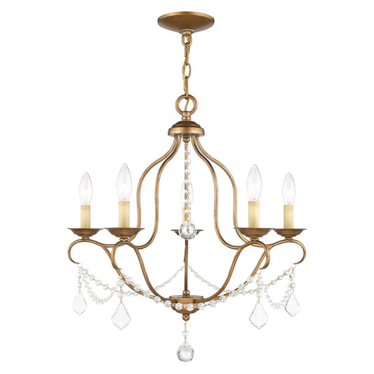 Cottage Charm 5-Light Crystal Candle Chandelier